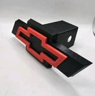 Chevrolet Chevy Tow Hitch Cover/Plug/Cap for 2" Receivers Black & Red 3D