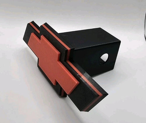 Chevrolet Chevy Tow Hitch Cover/Plug/Cap for 2" Receivers Black & Red 3D
