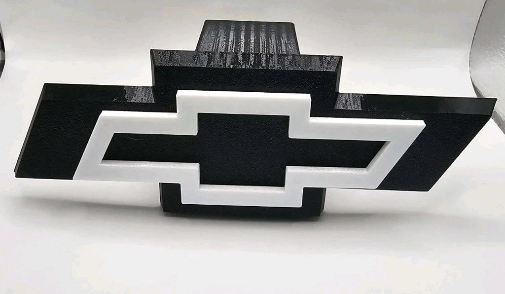 Chevrolet Chevy Tow Hitch Cover/Plug/Cap for 2" Receivers Black & White 3D