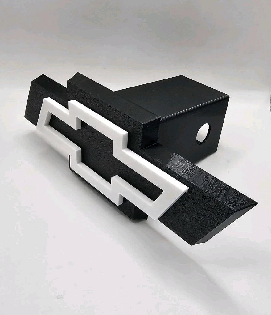 Chevrolet Chevy Tow Hitch Cover/Plug/Cap for 2" Receivers Black & White 3D