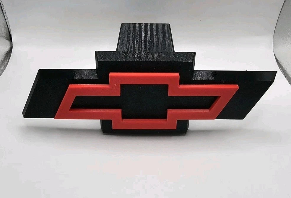 Chevrolet Chevy Tow Hitch Cover/Plug/Cap for 2" Receivers Black & Red 3D