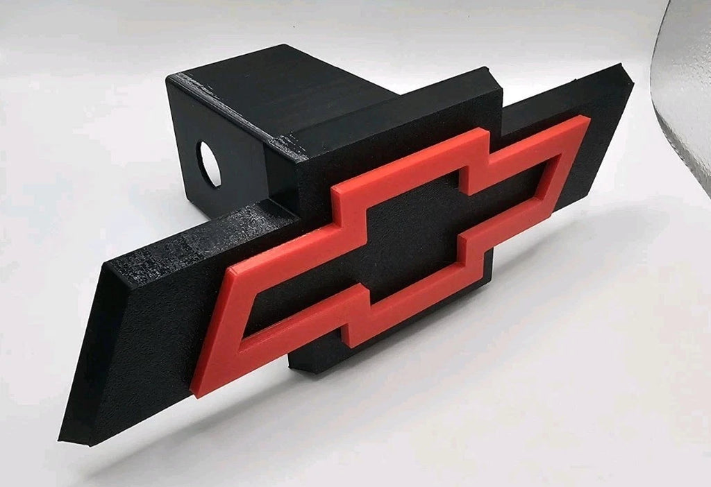 Chevrolet Chevy Tow Hitch Cover/Plug/Cap for 2" Receivers Black & Red 3D