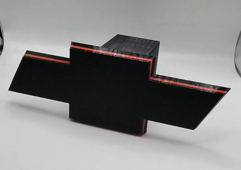 Chevrolet Chevy Tow Hitch Cover/Plug/Cap for 2" Receivers Black with Red Stripe