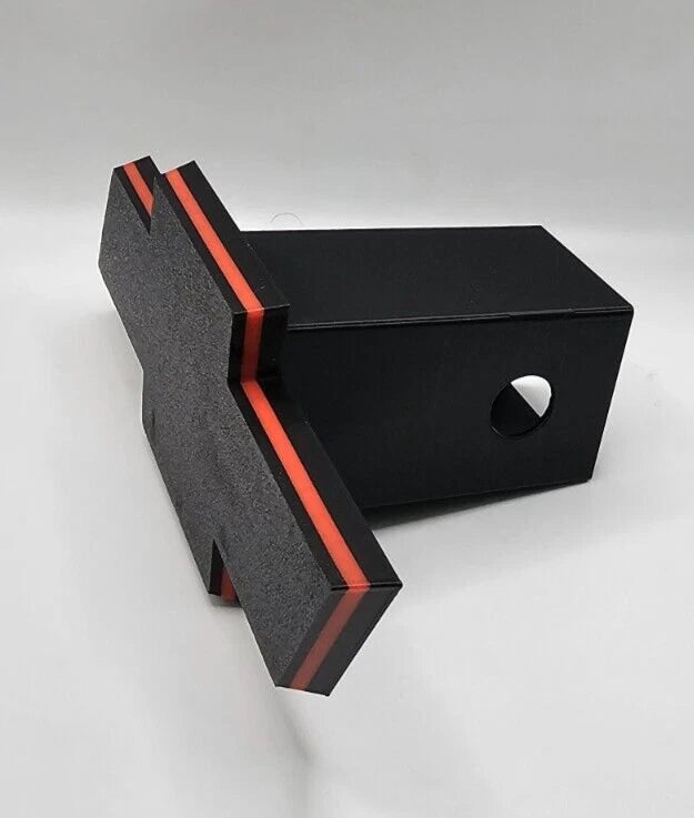 Chevrolet Chevy Tow Hitch Cover/Plug/Cap for 2" Receivers Black with Red Stripe