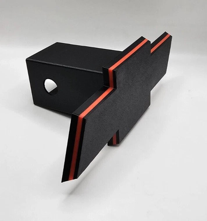 Chevrolet Chevy Tow Hitch Cover/Plug/Cap for 2" Receivers Black with Red Stripe