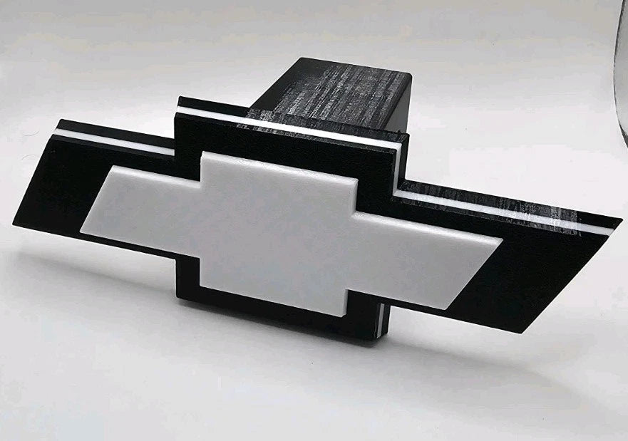 Chevrolet Chevy Tow Hitch Cover/Plug/Cap for 2" Receivers Black & White 3D