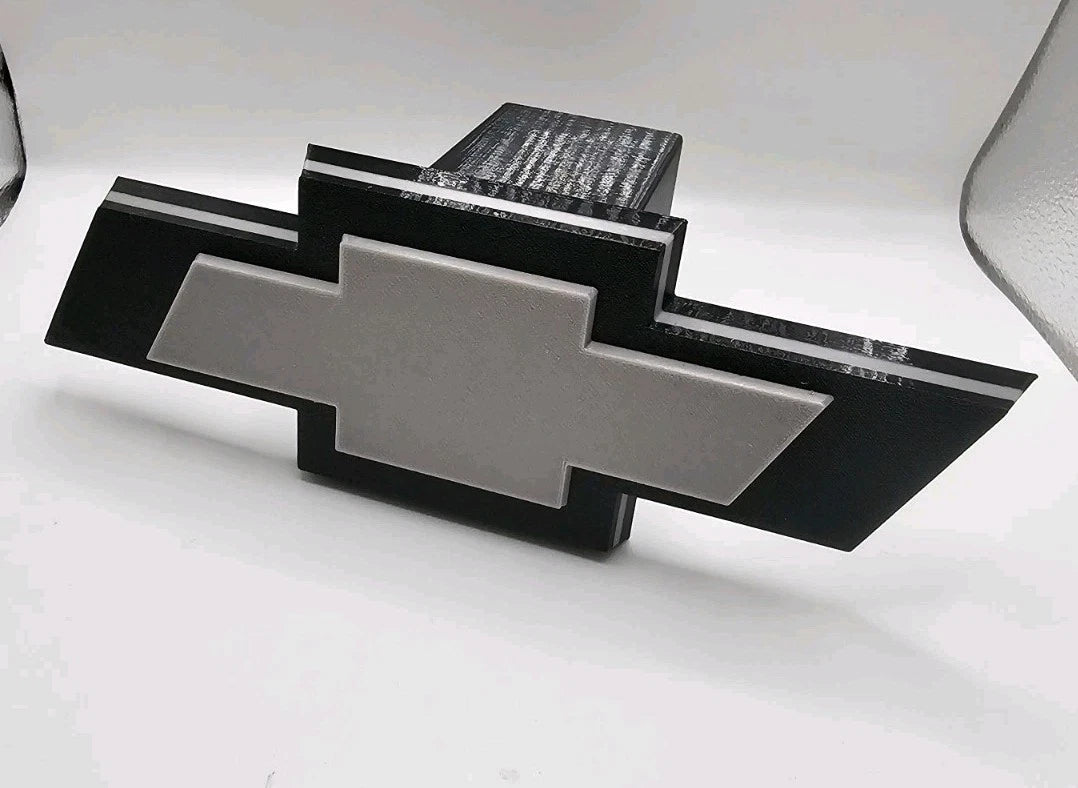 Chevrolet Chevy Tow Hitch Cover/Plug/Cap for 2" Receivers Black Silver Gray 3D