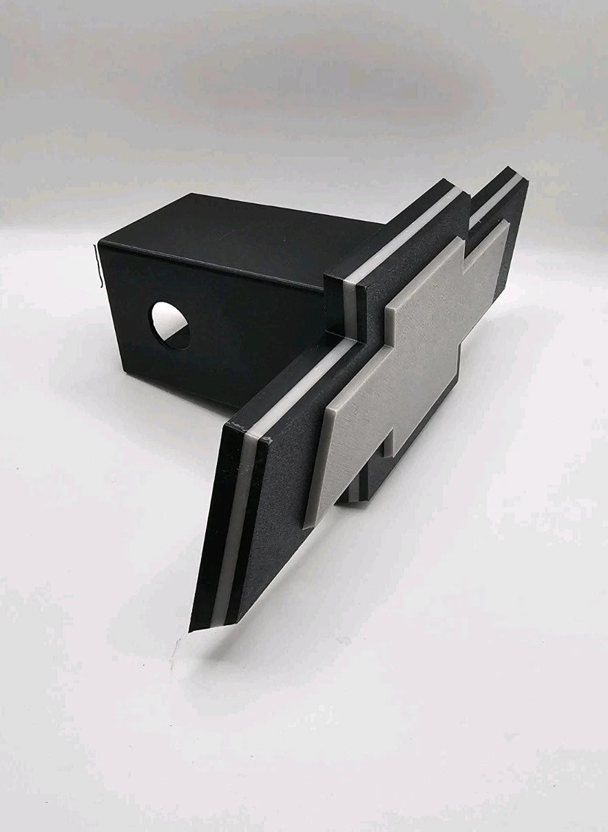 Chevrolet Chevy Tow Hitch Cover/Plug/Cap for 2" Receivers Black Silver Gray 3D