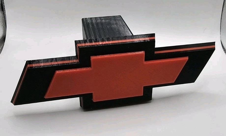 Chevrolet Chevy Tow Hitch Cover/Plug/Cap for 2" Receivers Black & Red 3D