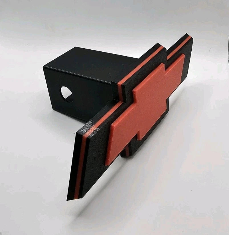 Chevrolet Chevy Tow Hitch Cover/Plug/Cap for 2" Receivers Black & Red 3D